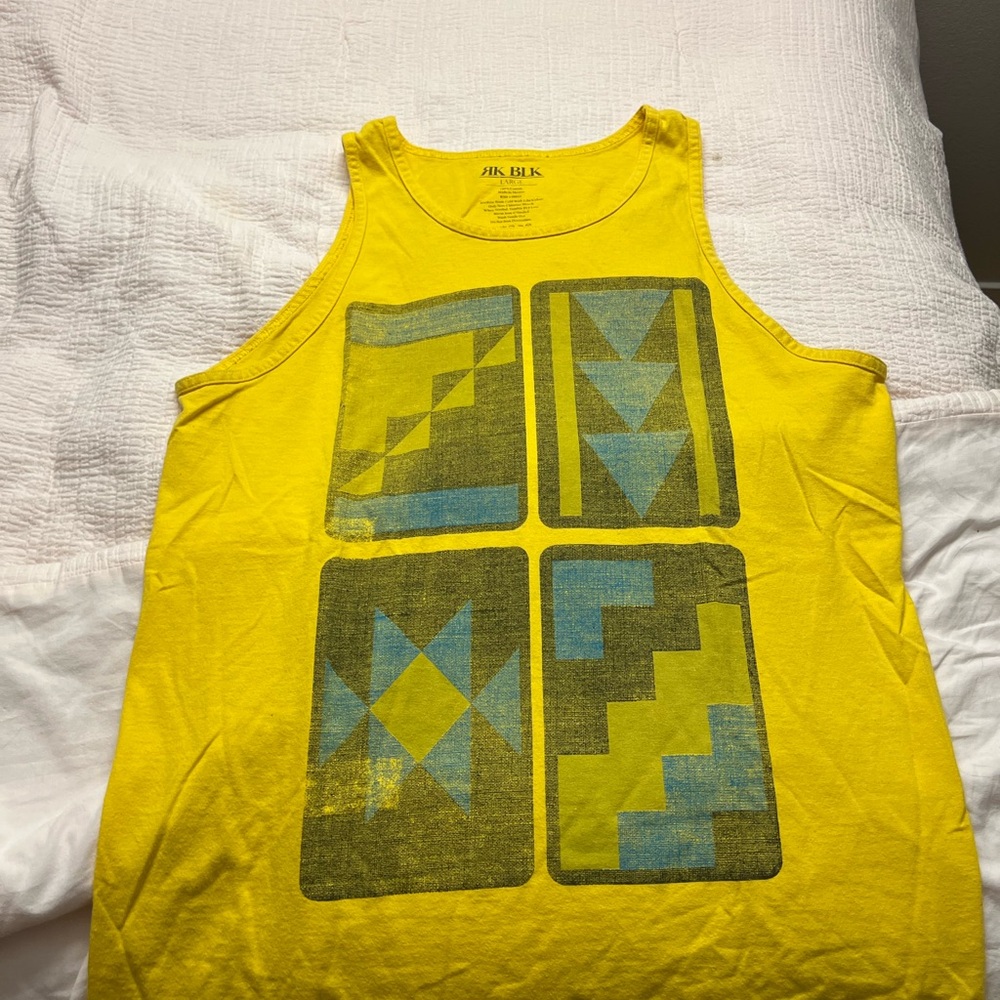 Yellow Geometric Tank Top
